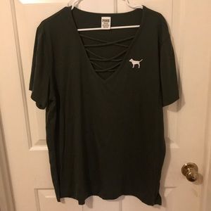 Victoria secret pink strappy t shirt